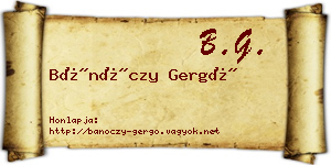 Bánóczy Gergő névjegykártya
